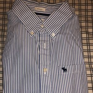 Abercrombie and Fitch Dress Shirt Light Blue Strip